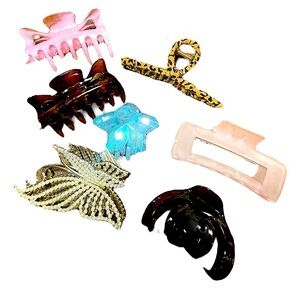 Lot of Seven Extra Large Hair Clips